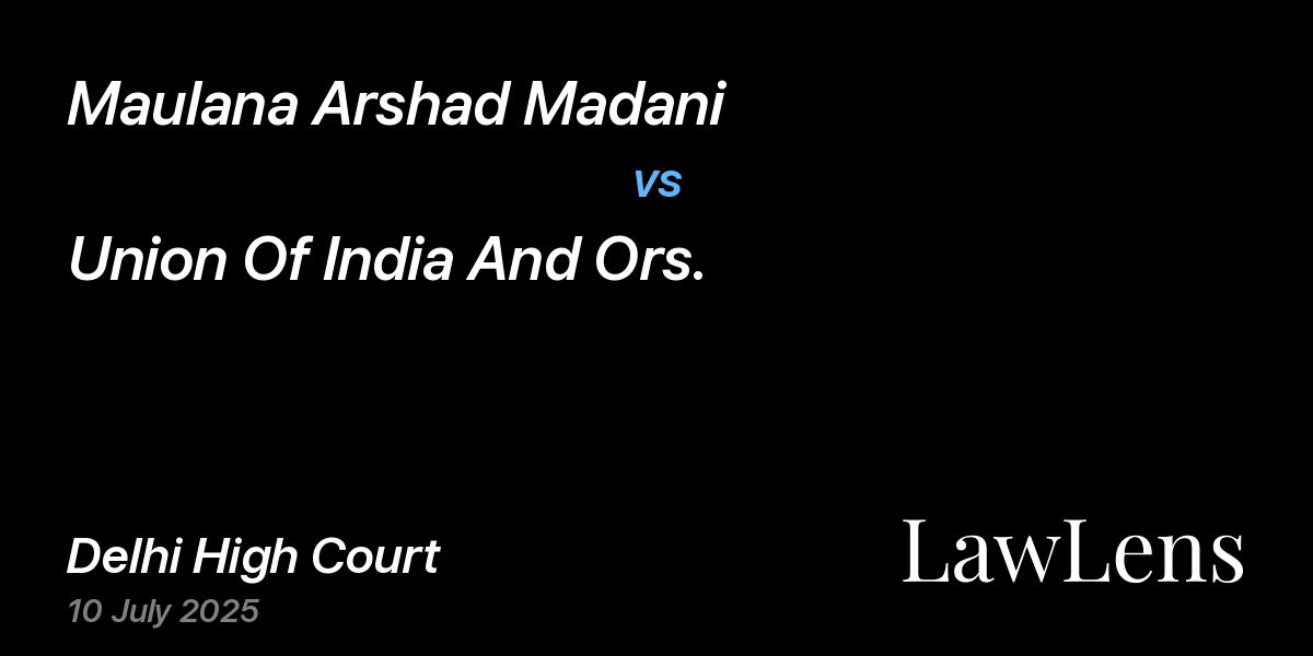 Preview image for Maulana Arshad Madani vs. Union Of India And Ors.