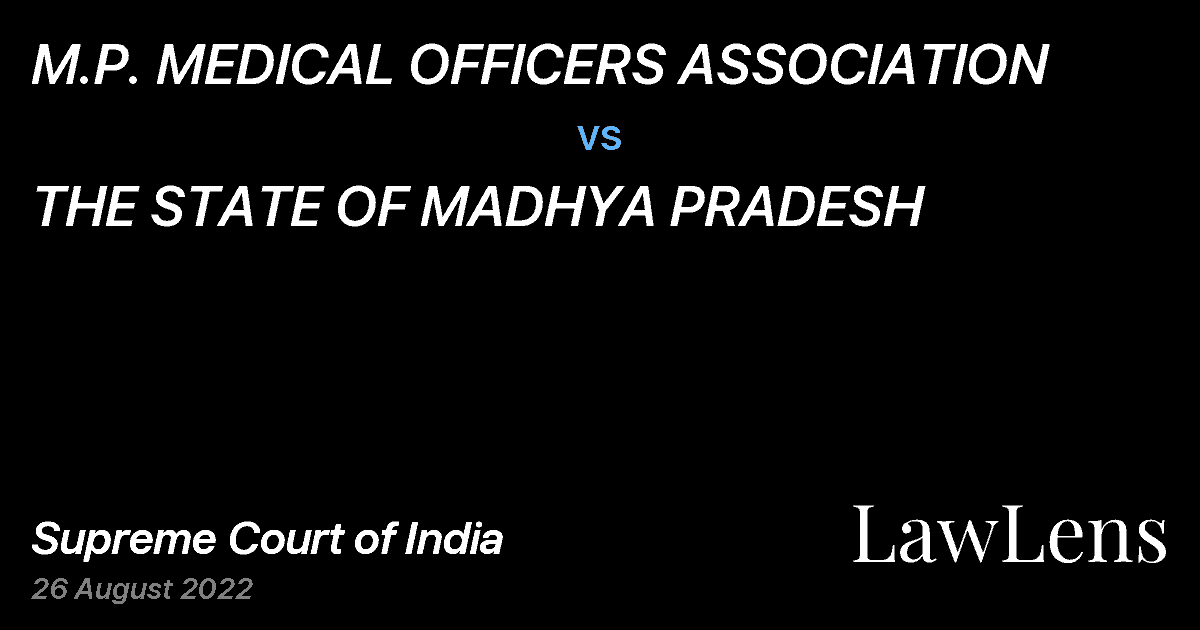 Preview image for M.P. MEDICAL OFFICERS ASSOCIATION vs. THE STATE OF MADHYA PRADESH