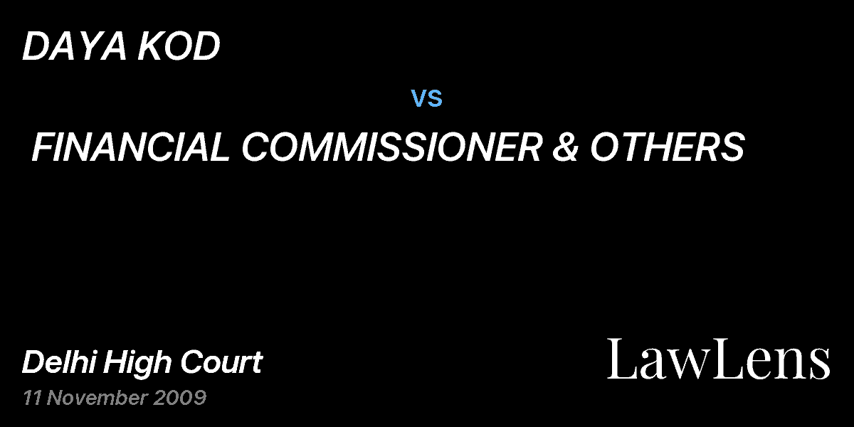 Preview image for DAYA KOD  vs.  FINANCIAL COMMISSIONER & OTHERS