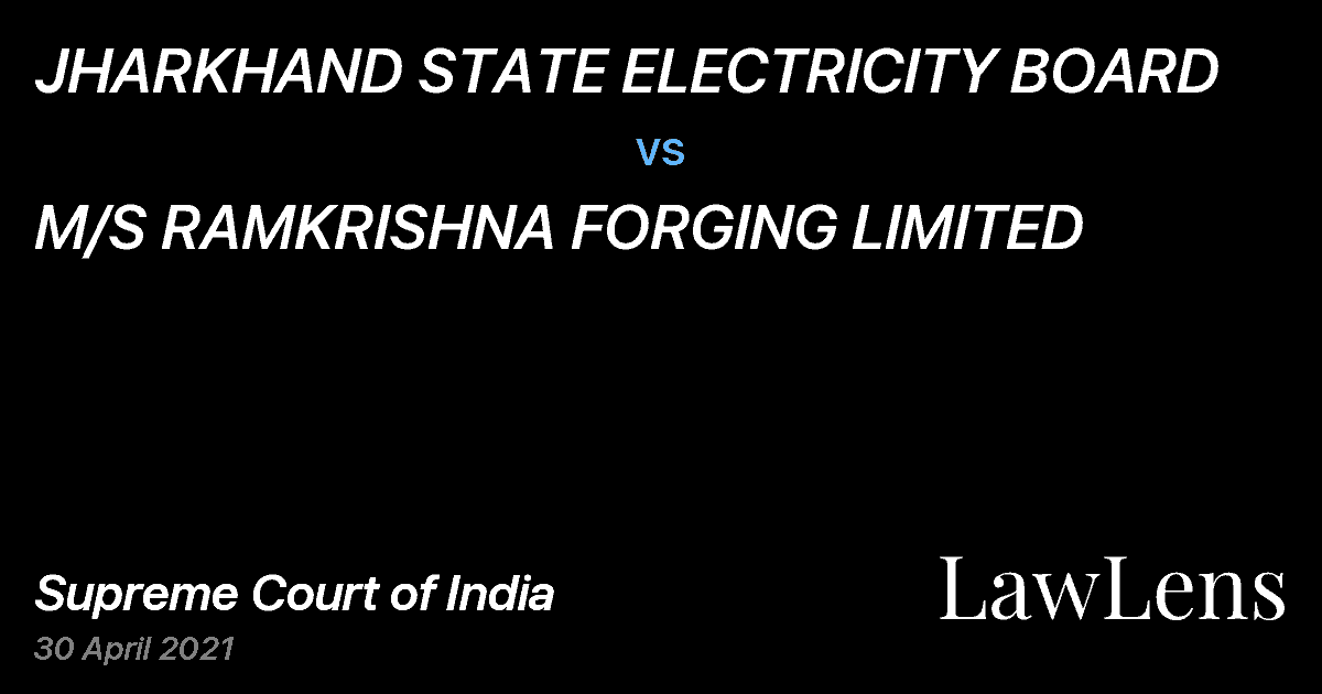 Preview image for JHARKHAND STATE ELECTRICITY BOARD vs. M/S RAMKRISHNA FORGING LIMITED