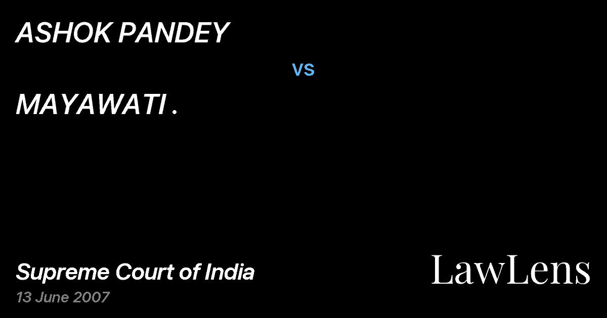 Preview image for ASHOK PANDEY vs. MAYAWATI .