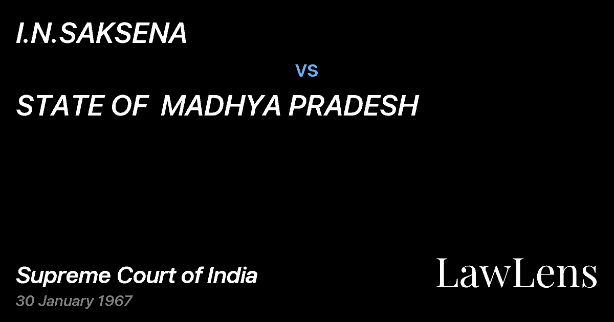 Preview image for I.N.SAKSENA vs. STATE OF  MADHYA PRADESH
