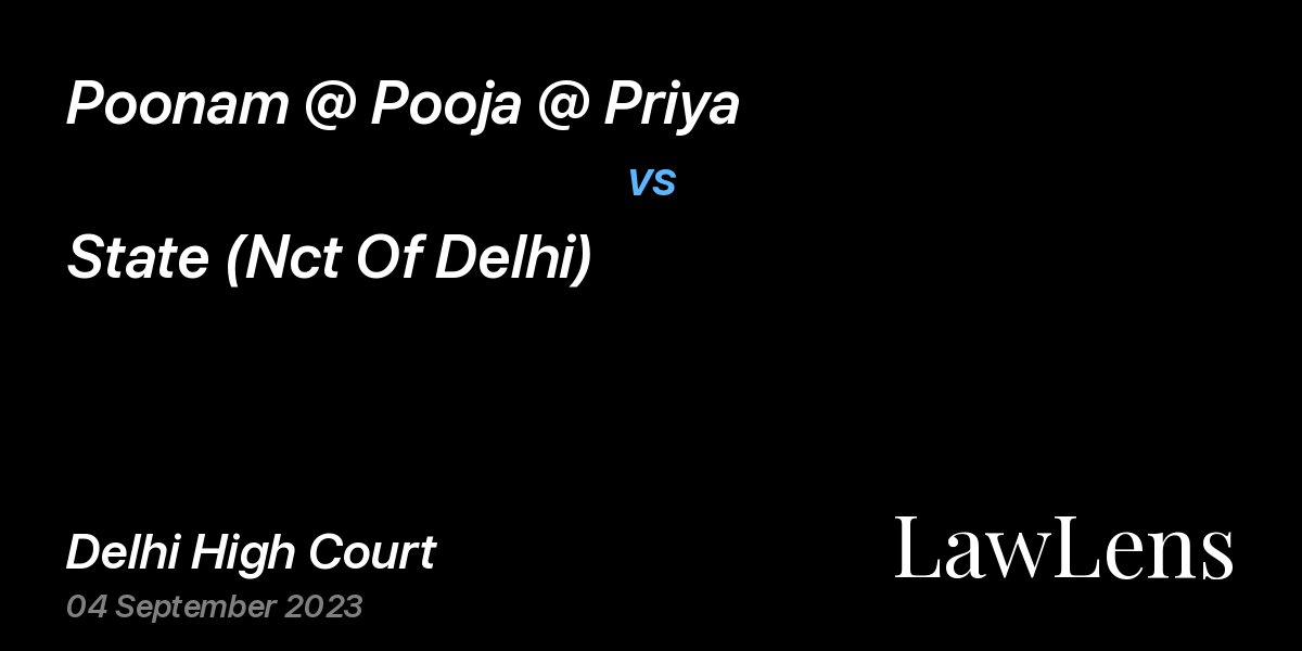 Preview image for Poonam @ Pooja @ Priya vs. State (Nct Of Delhi)