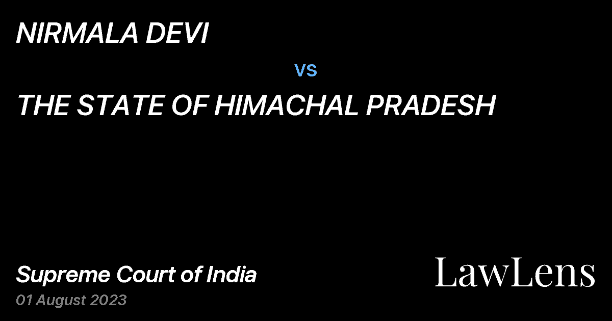 Preview image for NIRMALA DEVI vs. THE STATE OF HIMACHAL PRADESH