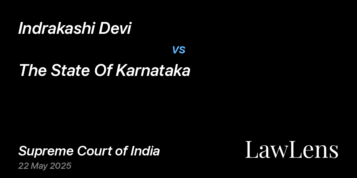 Preview image for Indrakashi Devi vs. The State Of Karnataka