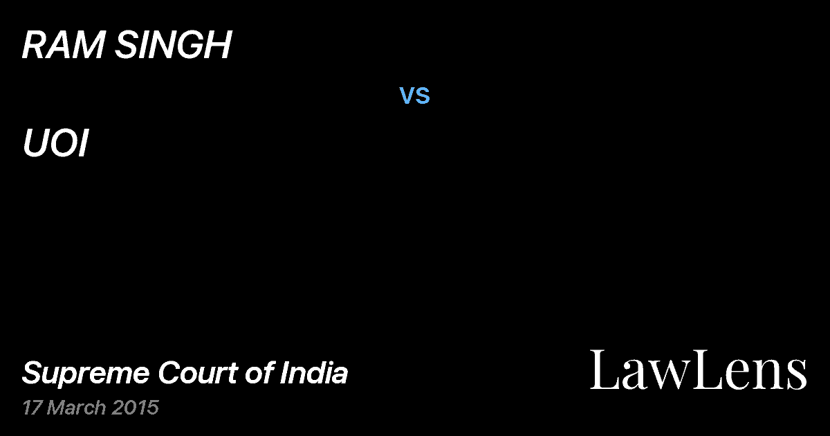 Preview image for RAM SINGH vs. UOI