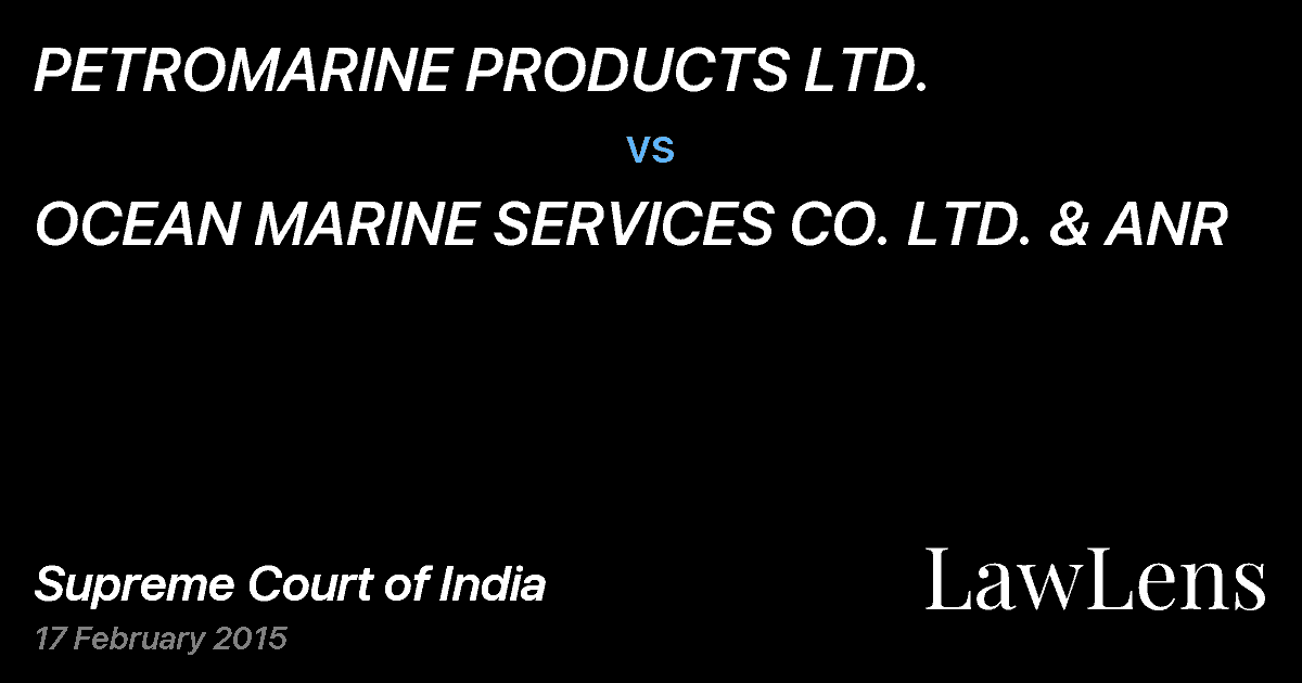 Preview image for PETROMARINE PRODUCTS LTD. vs. OCEAN MARINE SERVICES CO. LTD. & ANR