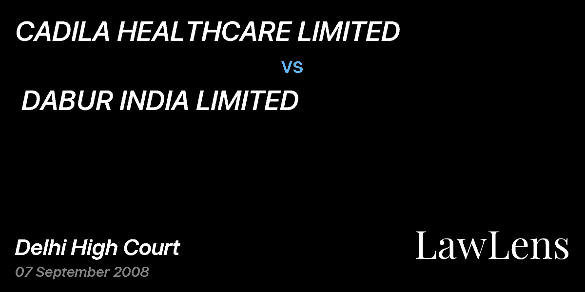 Preview image for CADILA HEALTHCARE LIMITED vs. DABUR INDIA LIMITED