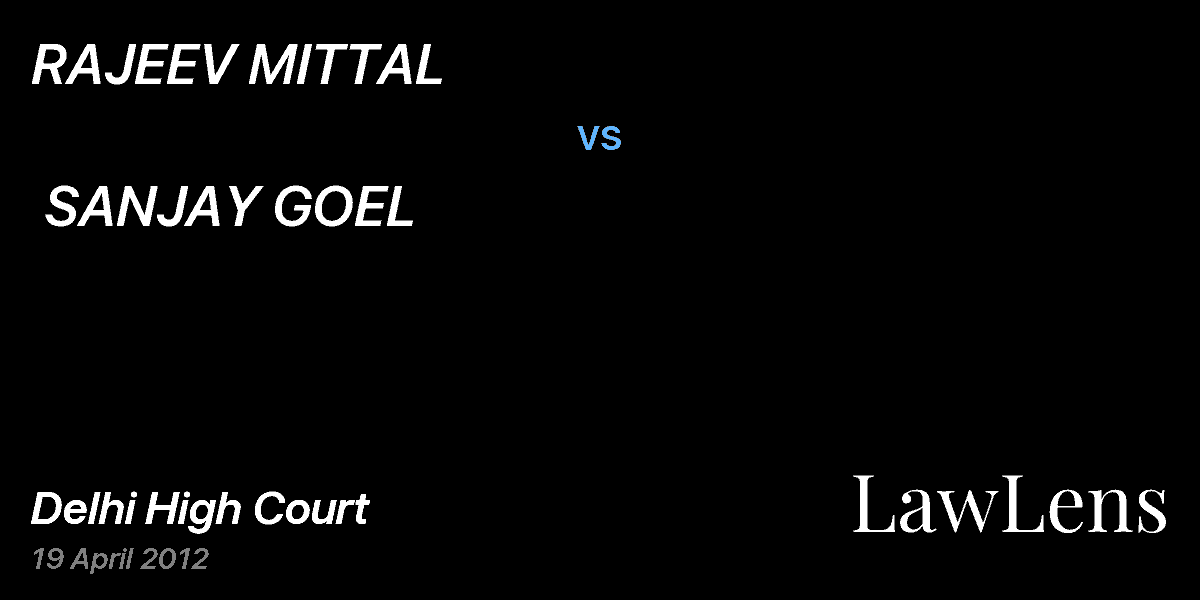 Preview image for RAJEEV MITTAL  vs.  SANJAY GOEL