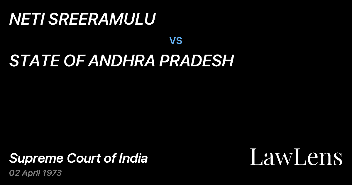 Preview image for NETI SREERAMULU vs. STATE OF ANDHRA PRADESH