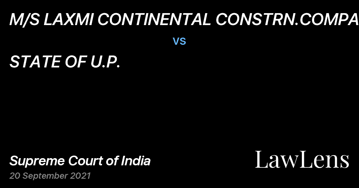 Preview image for M/S LAXMI CONTINENTAL CONSTRN.COMPANY vs. STATE OF U.P.