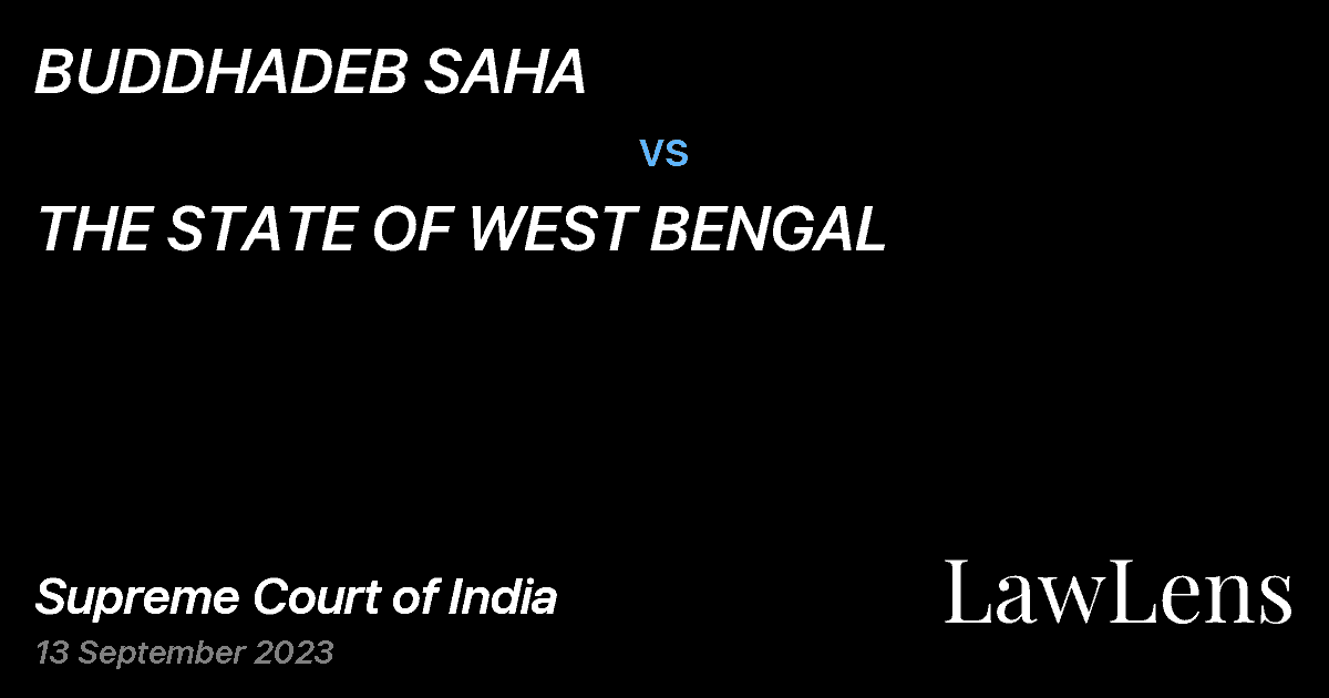 Preview image for BUDDHADEB SAHA vs. THE STATE OF WEST BENGAL