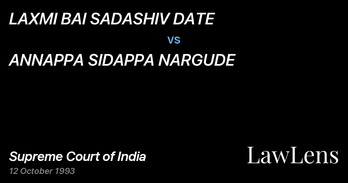 Preview image for LAXMI BAI SADASHIV DATE vs. ANNAPPA SIDAPPA NARGUDE