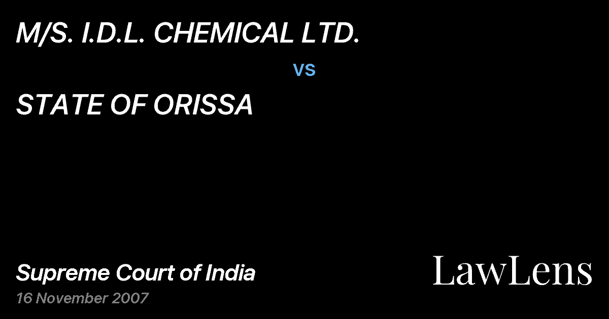 Preview image for M/S. I.D.L. CHEMICAL LTD. vs. STATE OF ORISSA