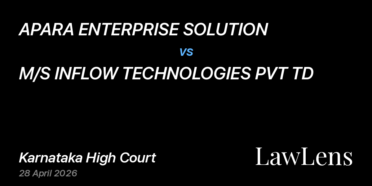 Preview image for APARA ENTERPRISE SOLUTION vs. M/S INFLOW TECHNOLOGIES PVT TD