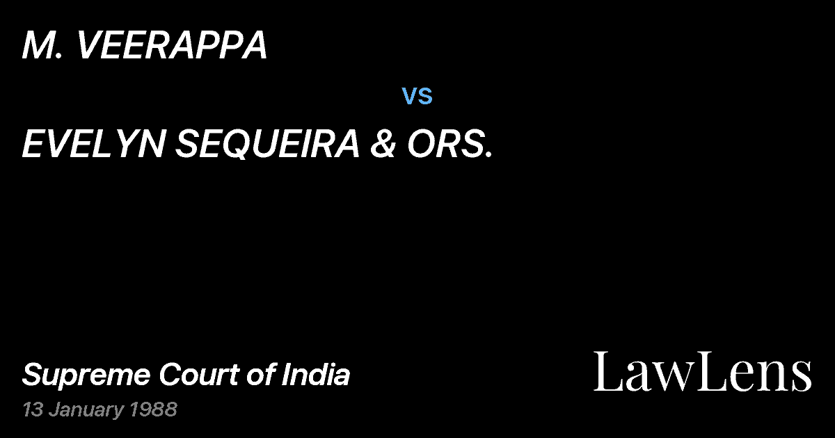Preview image for M. VEERAPPA vs. EVELYN SEQUEIRA & ORS.