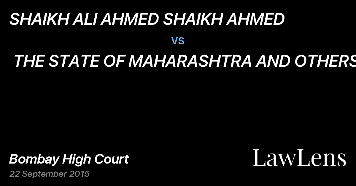 Preview image for SHAIKH ALI AHMED SHAIKH AHMED vs. THE STATE OF MAHARASHTRA AND OTHERS
