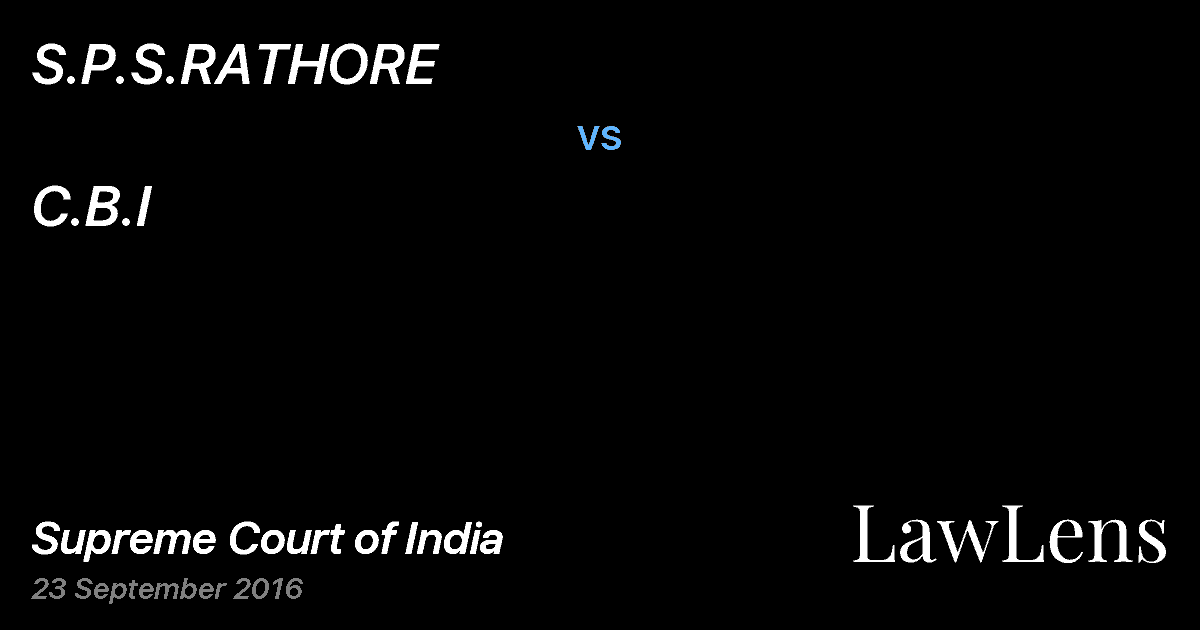Preview image for S.P.S.RATHORE vs. C.B.I