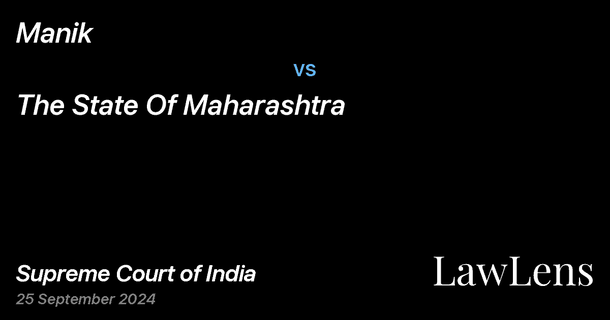 Preview image for MANIK vs. THE STATE OF MAHARASHTRA
