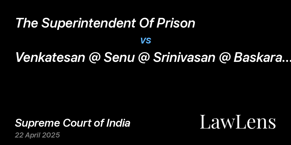 Preview image for The Superintendent Of Prison vs. Venkatesan @ Senu @ Srinivasan @ Baskaran @ Radio @ Prakasam