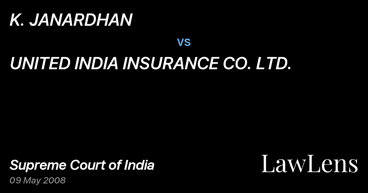 Preview image for K. JANARDHAN vs. UNITED INDIA INSURANCE CO. LTD.