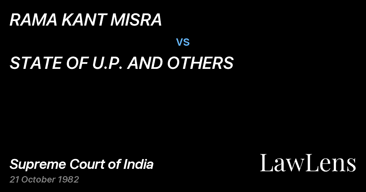 Preview image for RAMA KANT MISRA vs. STATE OF U.P. AND OTHERS