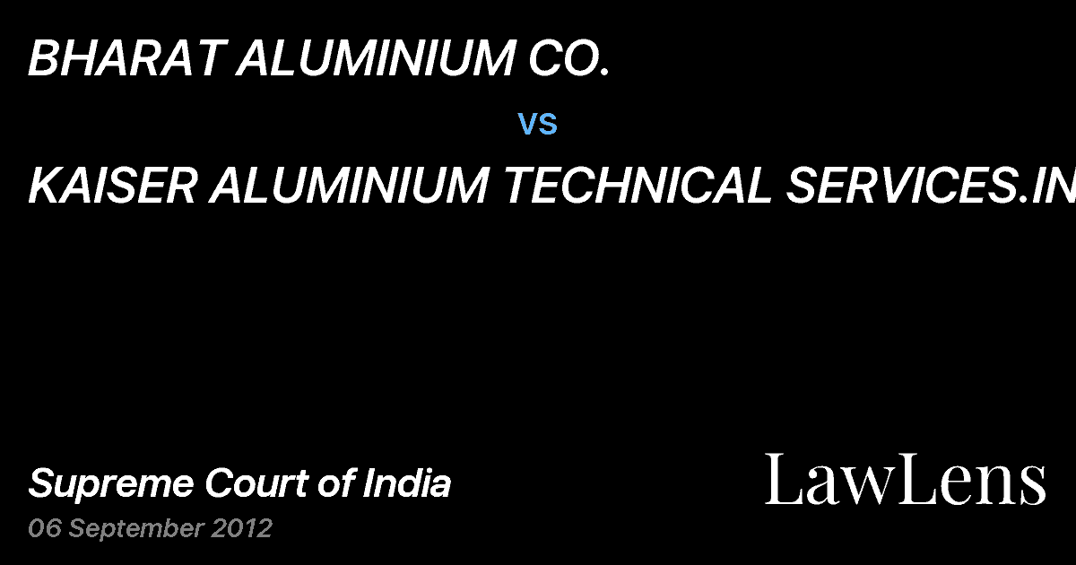 Preview image for BHARAT ALUMINIUM CO. vs. KAISER ALUMINIUM TECHNICAL SERVICES.INC.