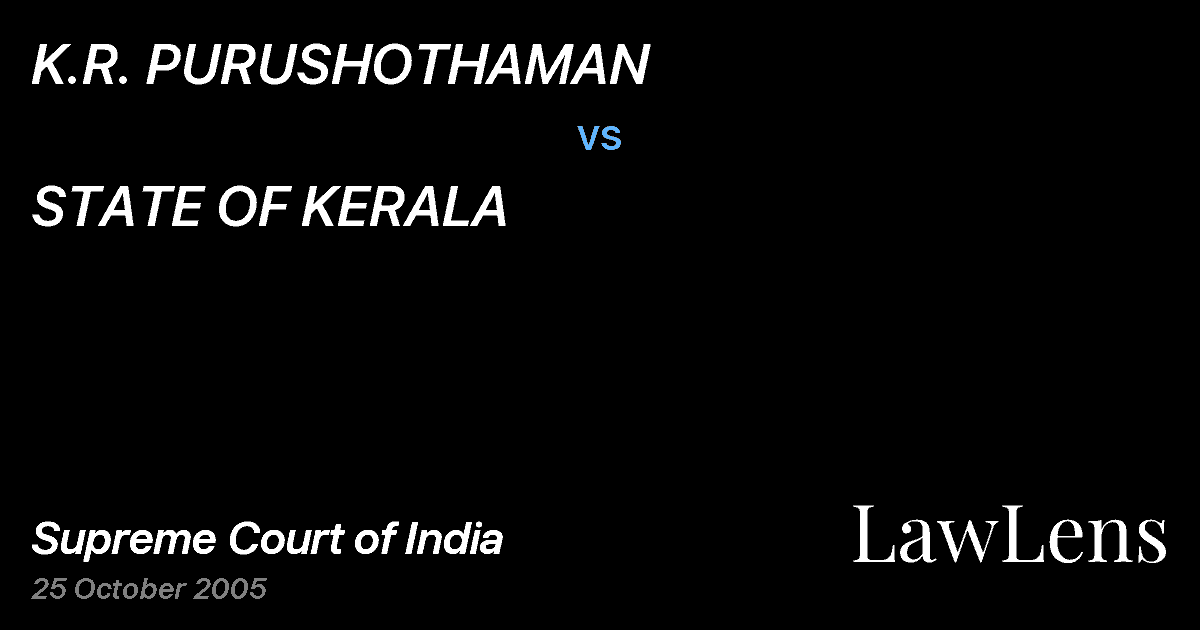 Preview image for K.R. PURUSHOTHAMAN vs. STATE OF KERALA