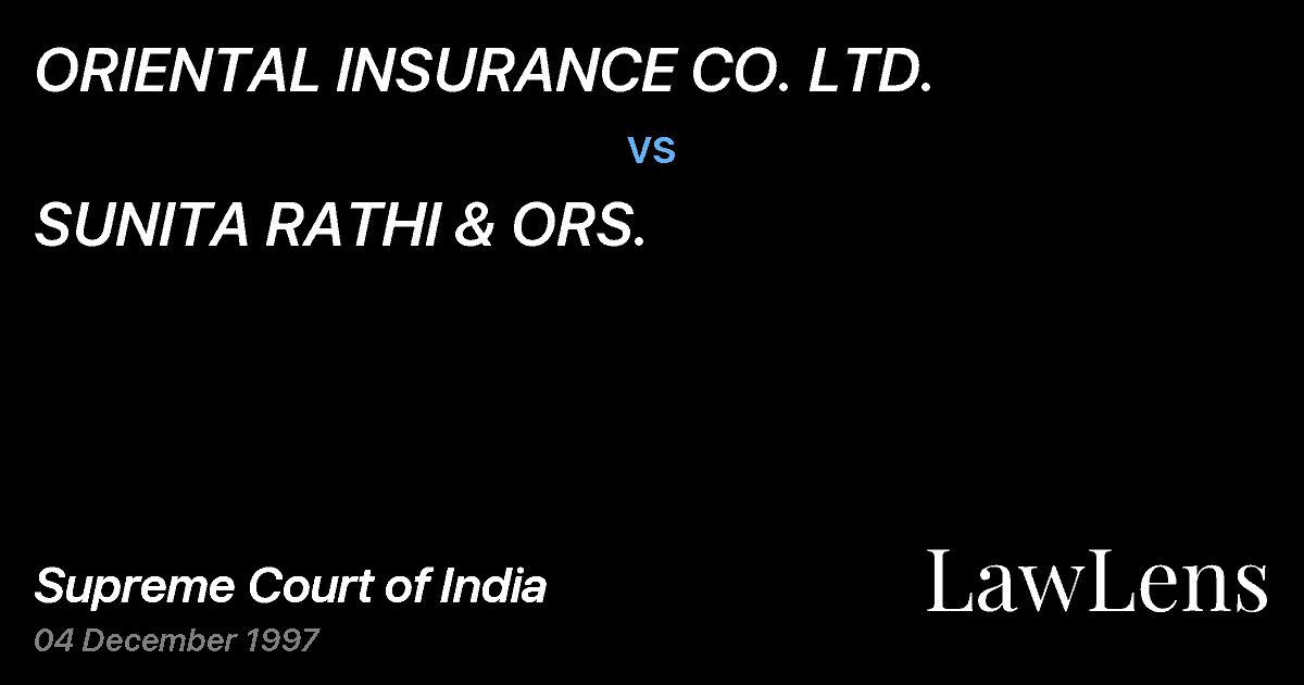 Preview image for ORIENTAL INSURANCE CO. LTD. vs. SUNITA RATHI & ORS.