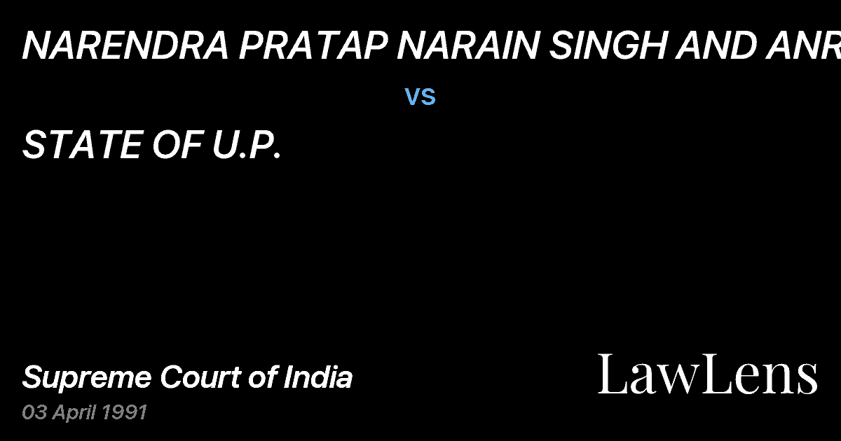 Preview image for NARENDRA PRATAP NARAIN SINGH AND ANR. vs. STATE OF U.P.