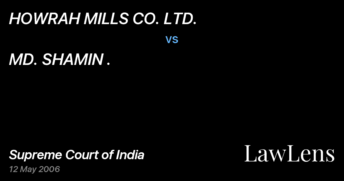 Preview image for HOWRAH MILLS CO. LTD. vs. MD. SHAMIN .