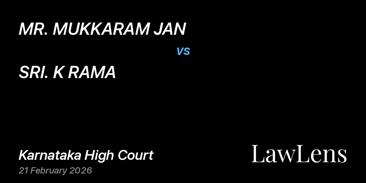 Preview image for MR. MUKKARAM JAN vs. SRI. K RAMA