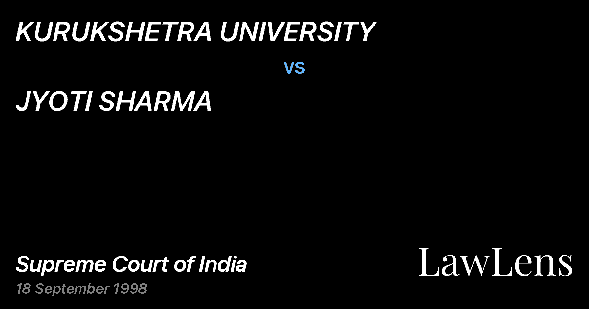 Preview image for KURUKSHETRA UNIVERSITY vs. JYOTI SHARMA