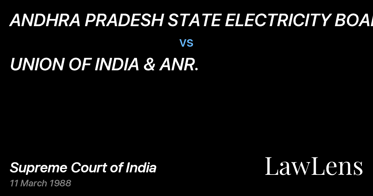 Preview image for ANDHRA PRADESH STATE ELECTRICITY BOARD vs. UNION OF INDIA & ANR.
