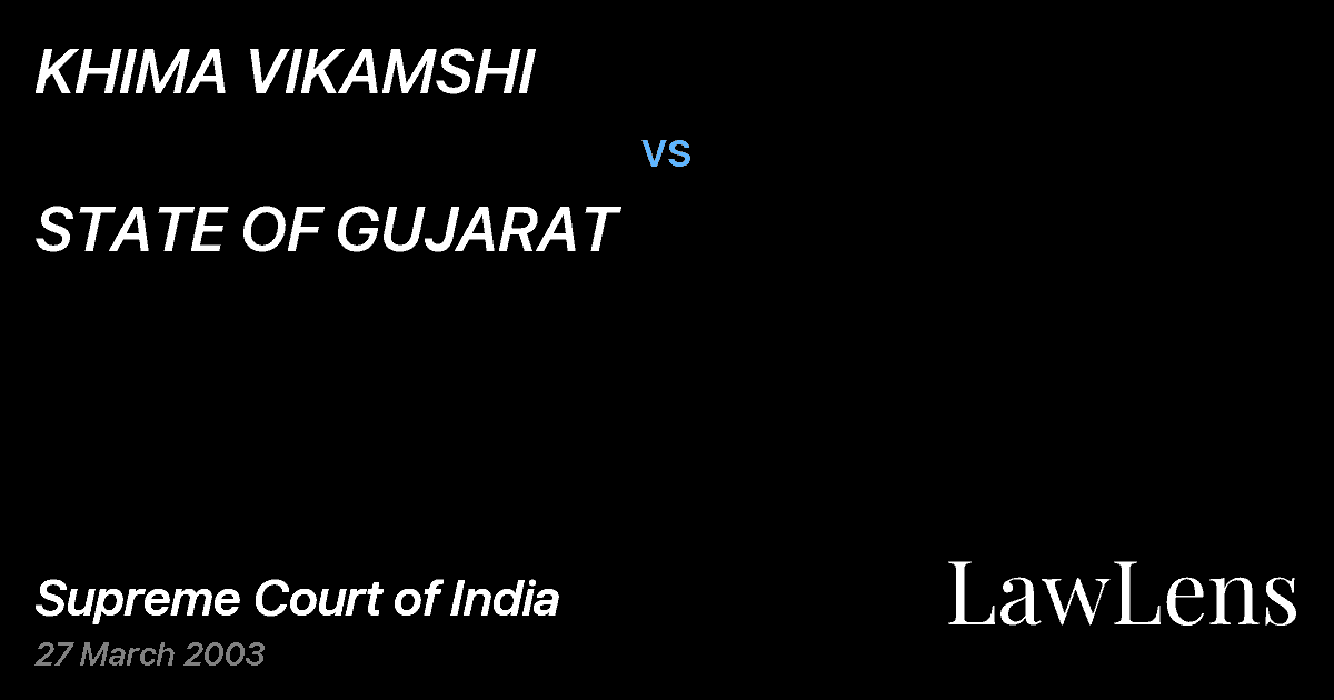 Preview image for KHIMA VIKAMSHI vs. STATE OF GUJARAT