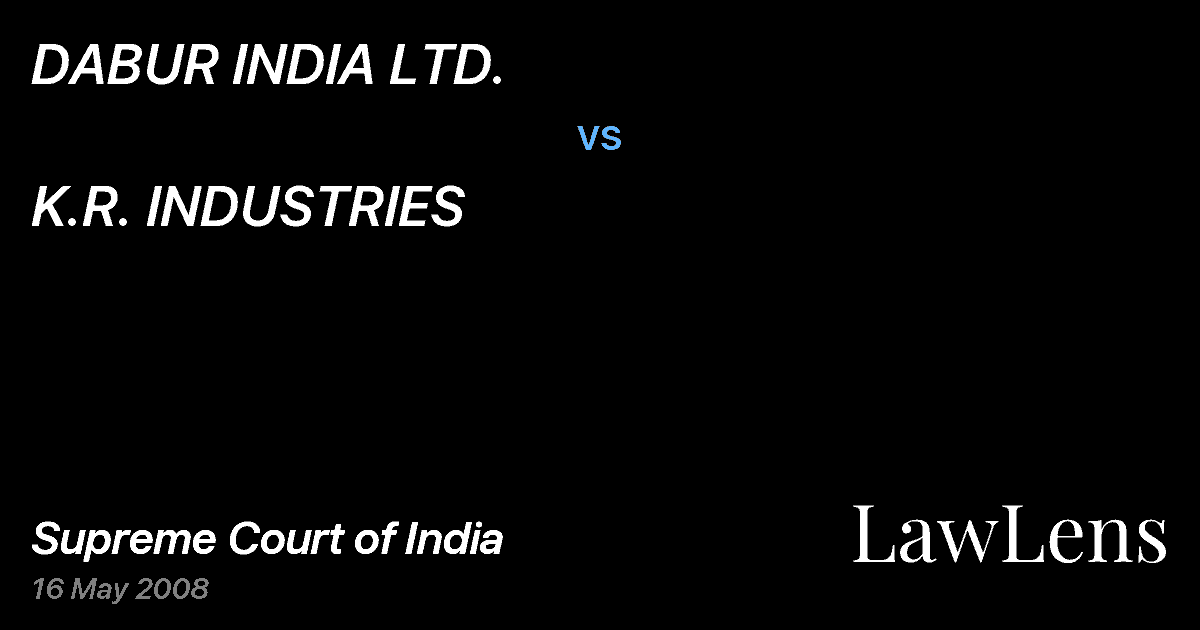 Preview image for DABUR INDIA LTD. vs. K.R. INDUSTRIES