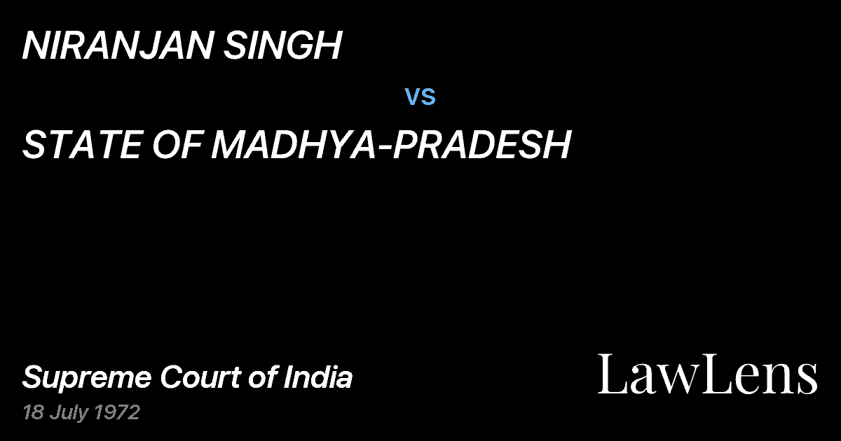 Preview image for NIRANJAN SINGH vs. STATE OF MADHYA-PRADESH