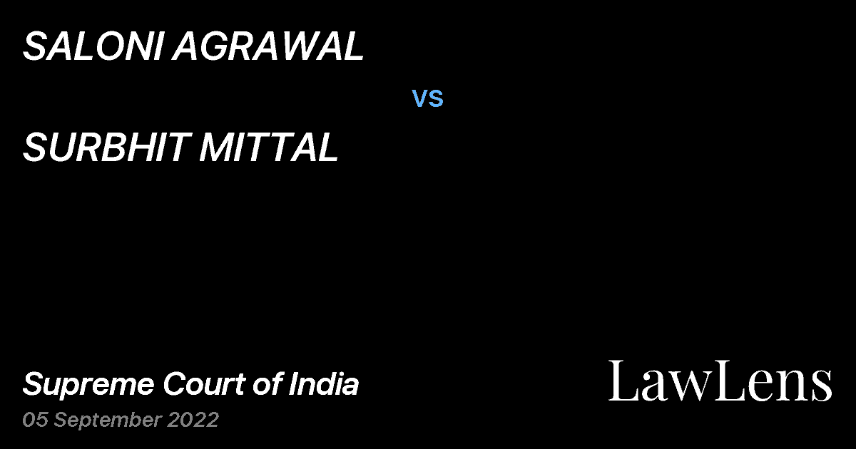 Preview image for SALONI AGRAWAL vs. SURBHIT MITTAL