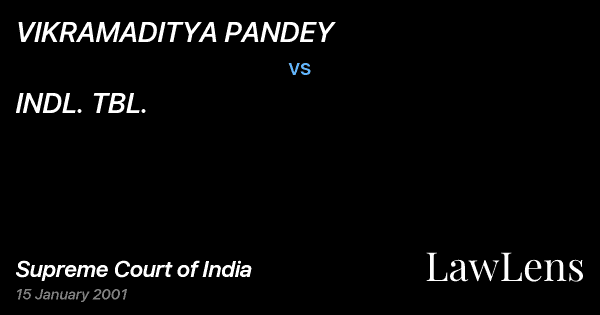 Preview image for VIKRAMADITYA PANDEY vs. INDL. TBL.