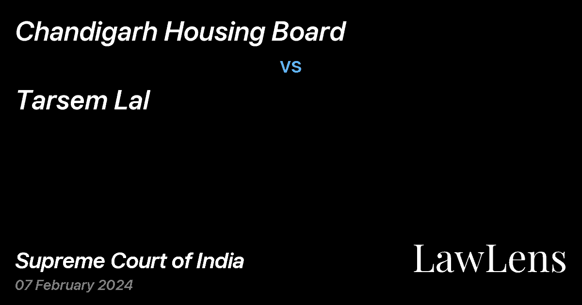 Preview image for Chandigarh Housing Board vs. Tarsem Lal