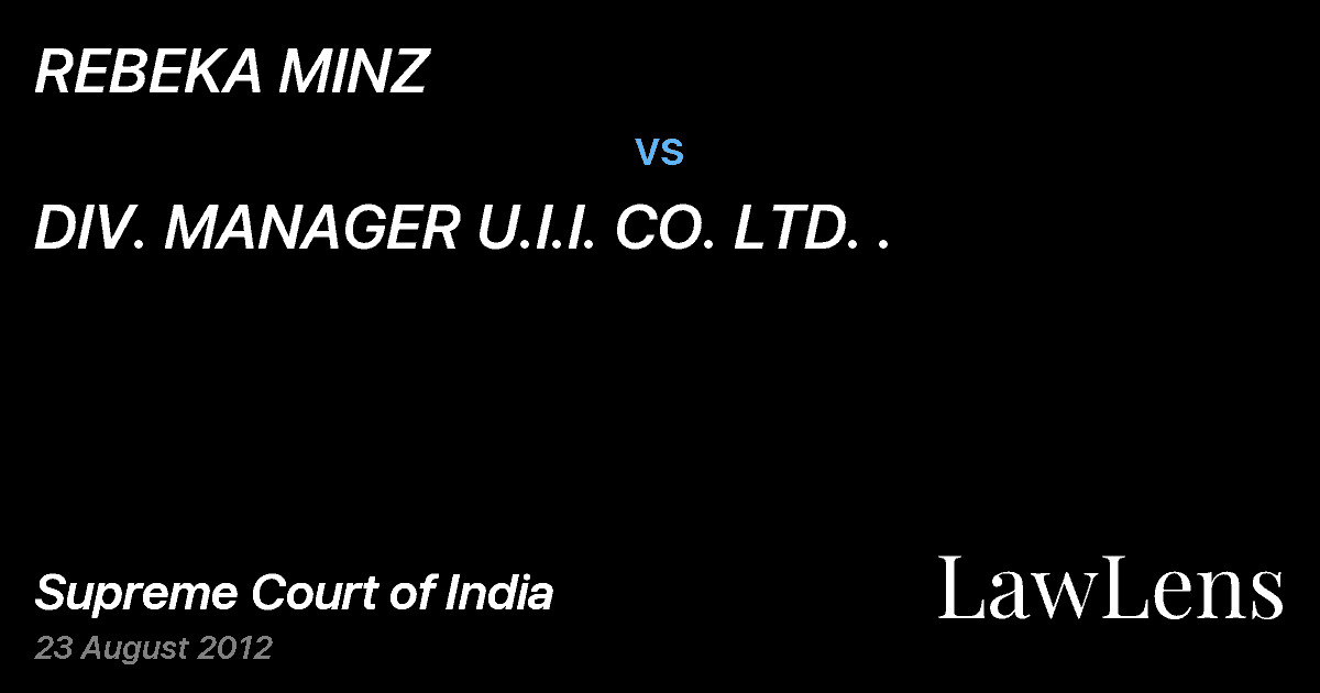 Preview image for REBEKA MINZ vs. DIV. MANAGER U.I.I. CO. LTD. .