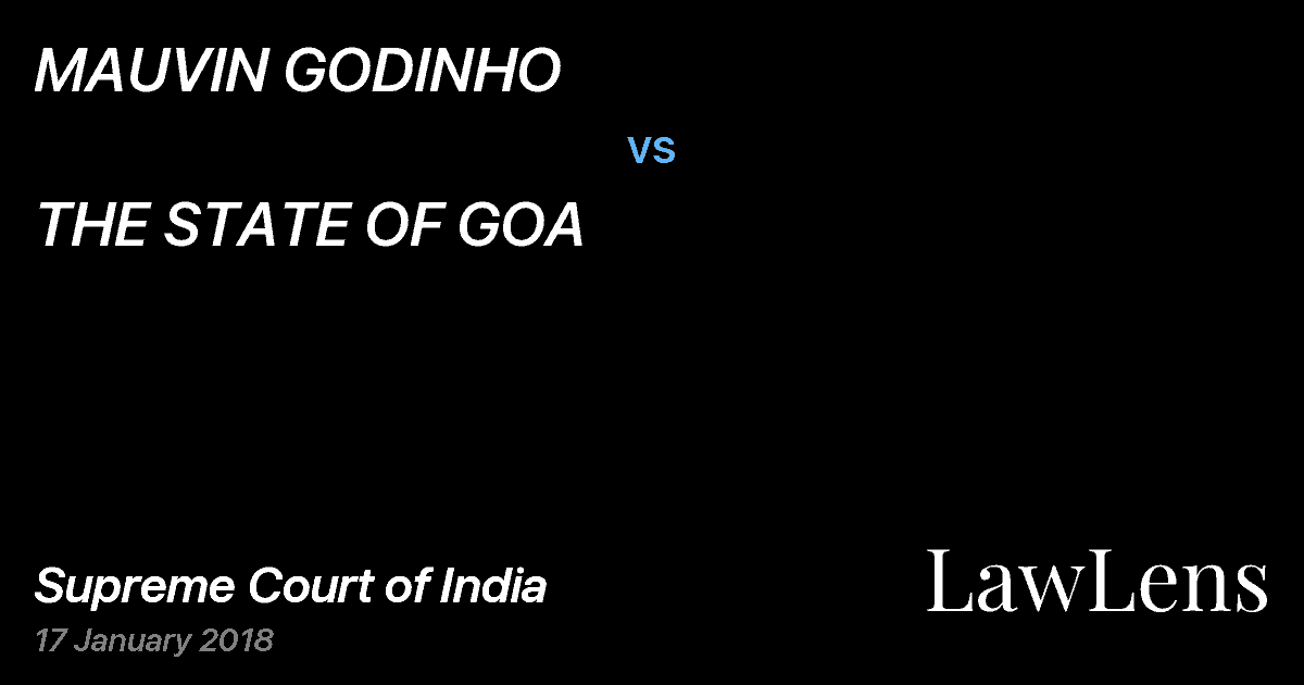 Preview image for MAUVIN GODINHO vs. THE STATE OF GOA