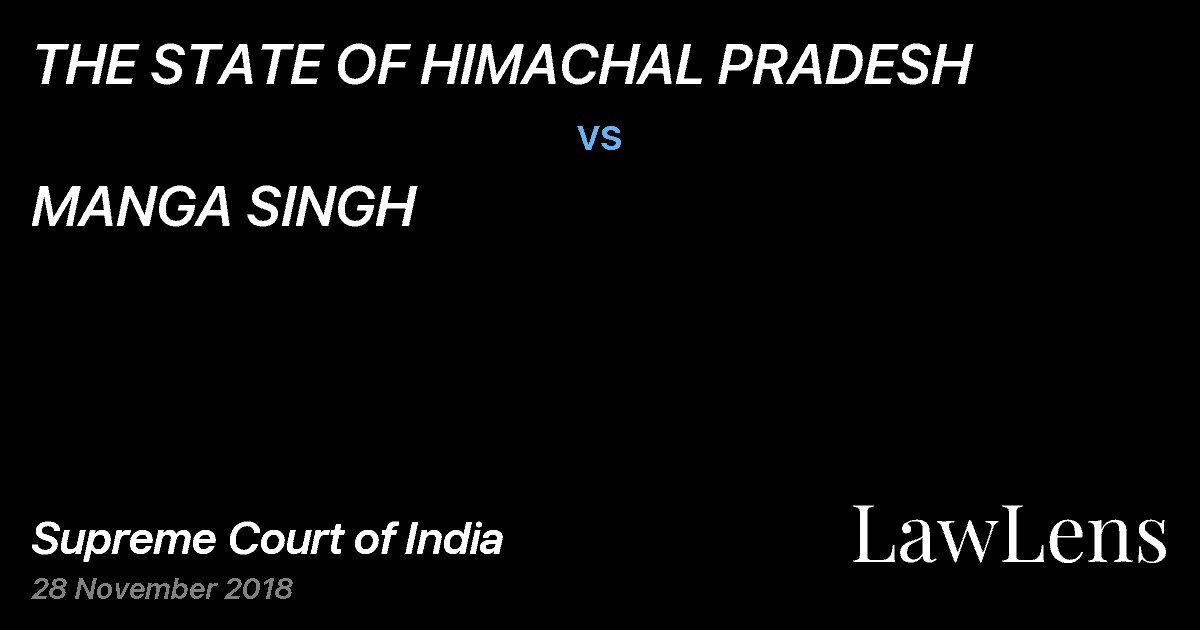 Preview image for THE STATE OF HIMACHAL PRADESH vs. MANGA SINGH