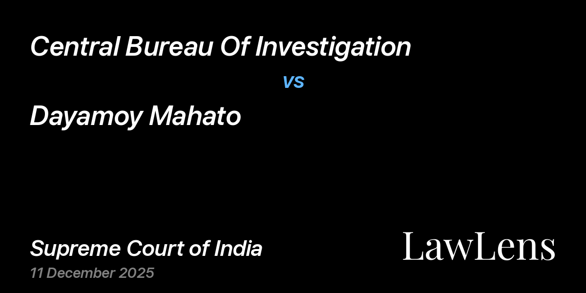 Preview image for Central Bureau Of Investigation vs. Dayamoy Mahato