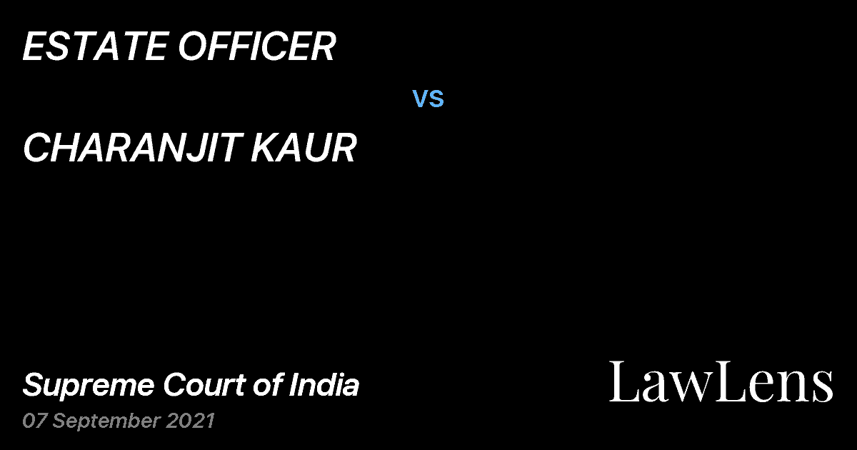 Preview image for ESTATE OFFICER vs. CHARANJIT KAUR