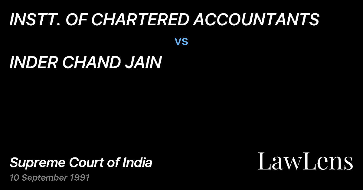 Preview image for INSTT. OF CHARTERED ACCOUNTANTS vs. INDER CHAND JAIN