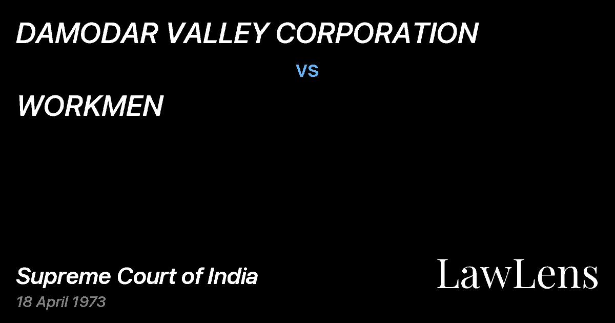 Preview image for DAMODAR VALLEY CORPORATION vs. WORKMEN