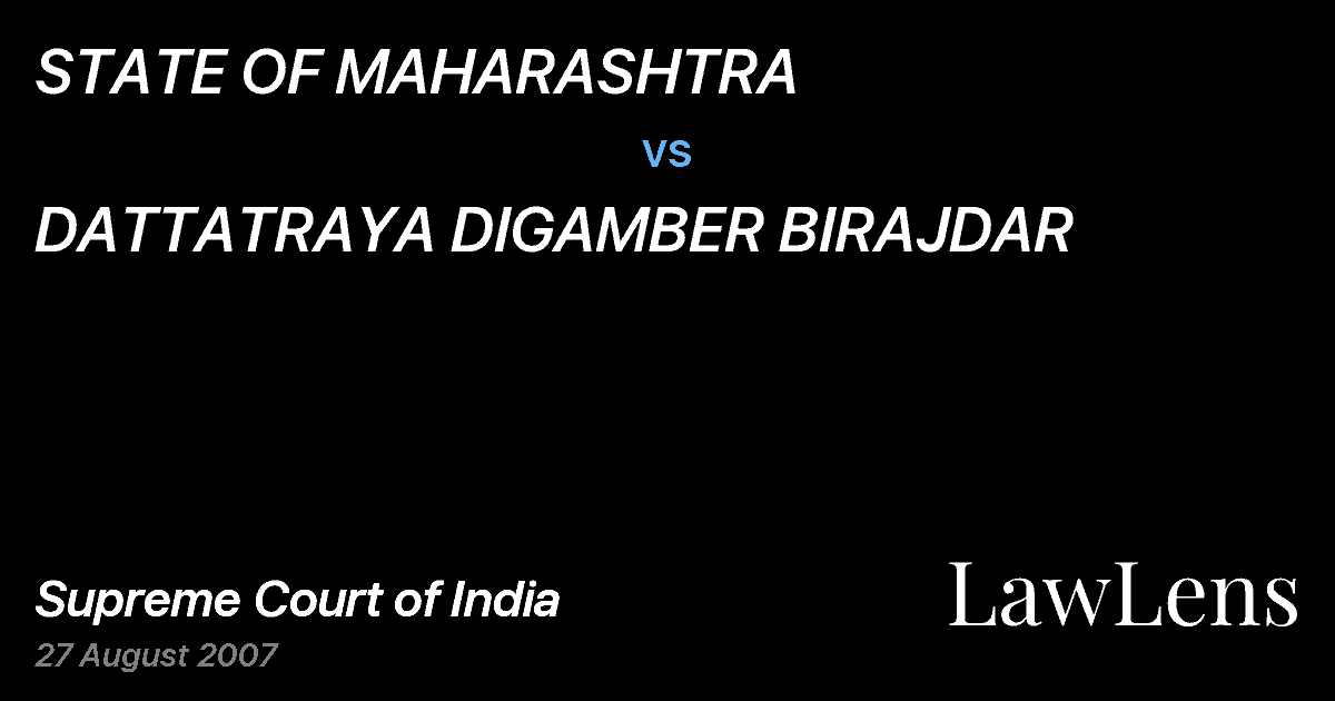 Preview image for STATE OF MAHARASHTRA vs. DATTATRAYA DIGAMBER BIRAJDAR