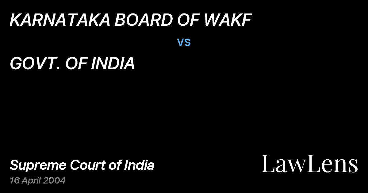 Preview image for KARNATAKA BOARD OF WAKF vs. GOVT. OF INDIA
