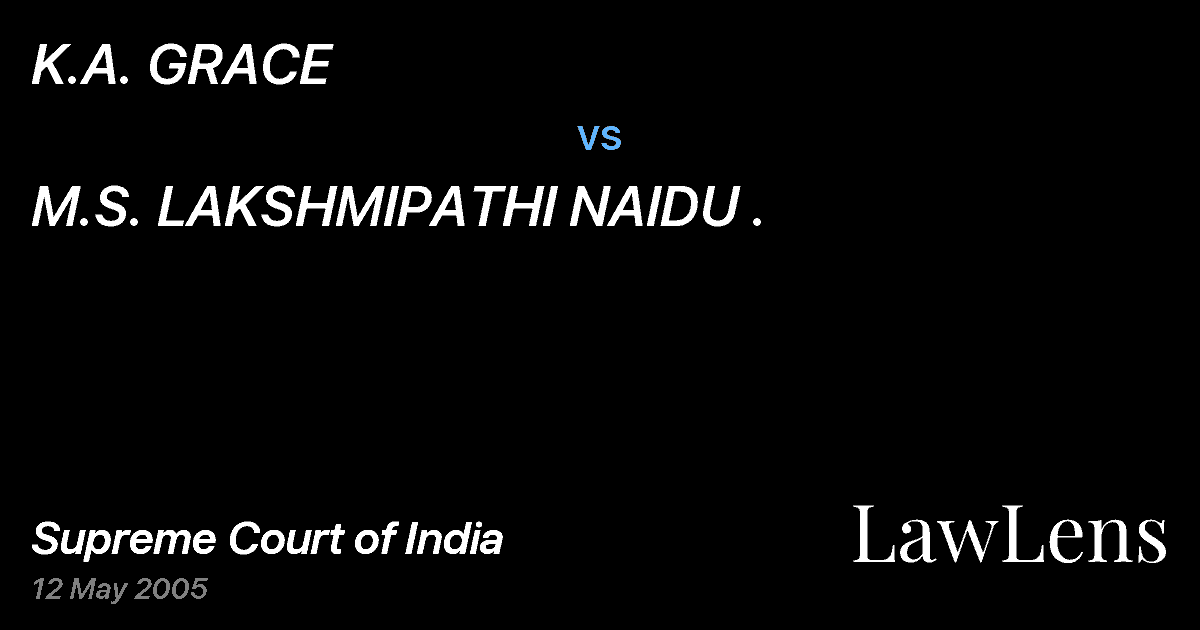 Preview image for K.A. GRACE vs. M.S. LAKSHMIPATHI NAIDU .